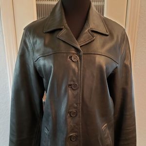 Women's Black Lambskin Leather Jacket SZ L